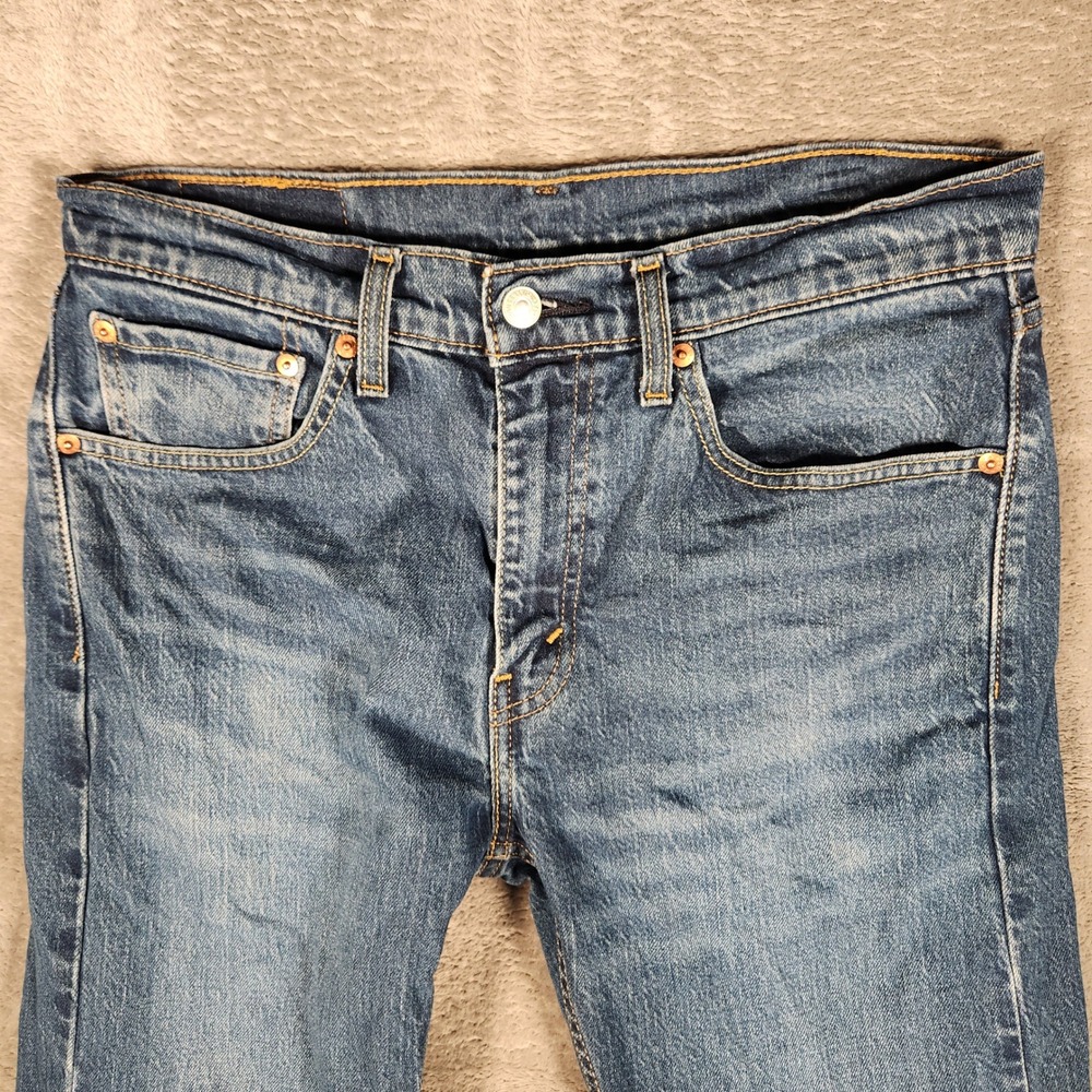 Levi's 505 Regular Fit Jeans Mens 32x30 Blue Excellent Straight Leg Denim - Picture 5 of 13